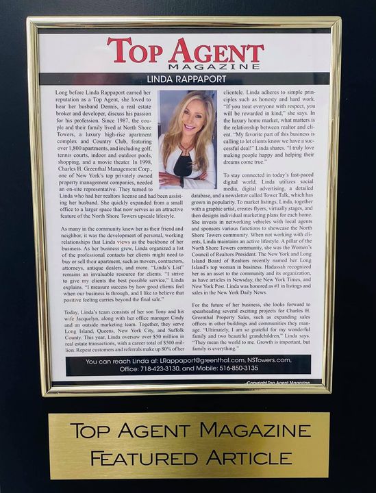 Top agent plaque